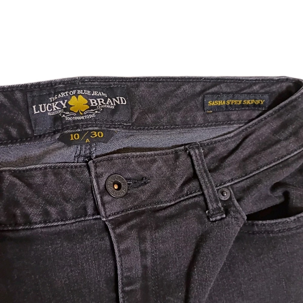 Lucky Brand Jeans Womens 10/30 Black Denim‎ Sasha Super Skinny Mid Rise Stretch